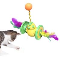 Juguete creativo y atractivo para gatos, juguete único y divertido para morder, pelota de plástico con plumas, pelota interactiva para gatitos - details 9