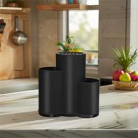 Soporte Universal para cuchillos para el hogar, rejilla de drenaje de plástico para utensilios de cocina, caja de almacenamiento de cubiertos en blanco y negro, tenedor, 2/3 - details 11