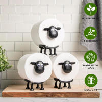 Portarrollos de baño de oveja elegante, caja de pañuelos de oveja apilable para el baño del hogar, organizador de pañuelos de animales apilable - details 1