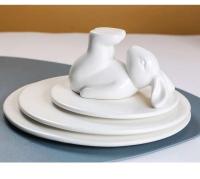 Plato de Cena de Cerámica de Conejo Redondo Utensilio de Cocina Lindo para Snacks de Frutas - details 6