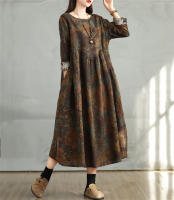 Vestido Floral de Algodón Vintage Moda Casual para Mujeres Primavera Otoño - details 23