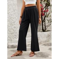 Pantalones sueltos y cómodos de pierna recta, pantalones de mujer con cintura elástica para - details 3