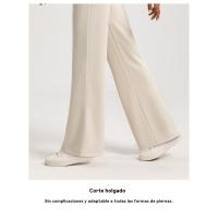 Pantalones de pierna recta sueltos con capa de aire lavados con arena, pantalones de yoga deportivos desnudos de cintura alta modales para mujer - details 11
