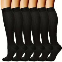 6 pares de calcetines de compresión sólidos para enfermera Color de piel negra - details 0