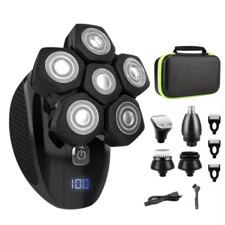Afeitadora Eléctrica Multifuncional Cabeza de Cuchillo Magnético, Impermeable, Corte de Pelo Calvo para Todo el Cuerpo - 1