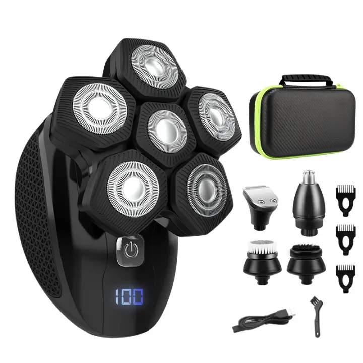 Afeitadora Eléctrica Multifuncional Cabeza de Cuchillo Magnético, Impermeable, Corte de Pelo Calvo para Todo el Cuerpo - 1