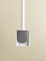 Cepillo De Inodoro Mini De Silicona Con Base Antifugas Y Cerdas Flexibles Para Baño Cepillo Rápido Secado Soporte Eco-amigable - details 4