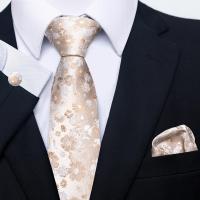 Juego de pañuelos y gemelos florales, corbatas de moda para hombre, 4 piezas - details 8