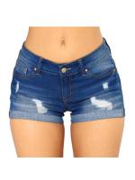 Pantalones cortos de mezclilla de verano para mujer, pantalones cortos ajustados con agujeros rasgados - details 1