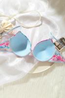 Sujetador con aros y estampado colorido para mujer, lencería con Tirantes ajustables en todas las estaciones, ropa interior femenina para todos los días - details 4
