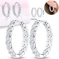 Pendientes de aro de Plata de Ley 925 para mujer, aretes de doble aro, regalos de joyería, regalo del Día de San Valentín - details 4