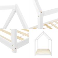Cama para niños de Madera 206x98x142cm Cama Infantil Forma de casa Blanco Mate - details 7