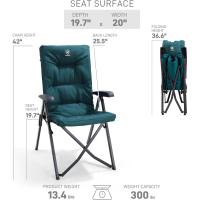 Silla de Camping Plegable Capacidad de 150 kg Respaldo Alto tamaño pequeño Plegable Silla de jardín Acolchada de Lujo con 4 Posiciones, Silla de Pesca Ajustable para balcón - details 29
