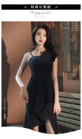 【1748 personas elogiaron】 Mini vestido negro francés nuevo de alta gama para adultos con temperamento de banquete de alta sociedad - details 1