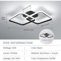 50W Plafon LED Techo Regulable, Lampara Techo con Mando a Distancia 3000K-6500K 59cm, Moderno Lamparas de Techo Salon Cuadrado para Dormitorio Salon Baño Cocina Comedor Pasillo - details 28