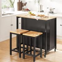 Carrito de Cocina con 2 cajones y 2 estantes, con Tablero Grande, Madera de ingeniería, Blanco, L98 x P58 x H94cm,ES - details 11
