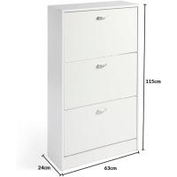 Mínimalista Diseño de Puerta Oscilobatiente 6 Baldas para 28 Zapatos Estructura Blanco/Taupe - details 19