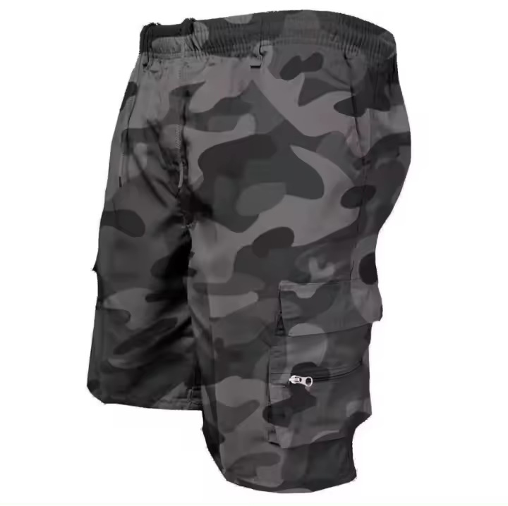 Pantalones Cortos Sueltos de Cintura Elástica para Hombres Multipolqueros, Adecuados para Ciclismo, Senderismo, Ocio y Deportes al Aire Libre Material de Poliéster - 1