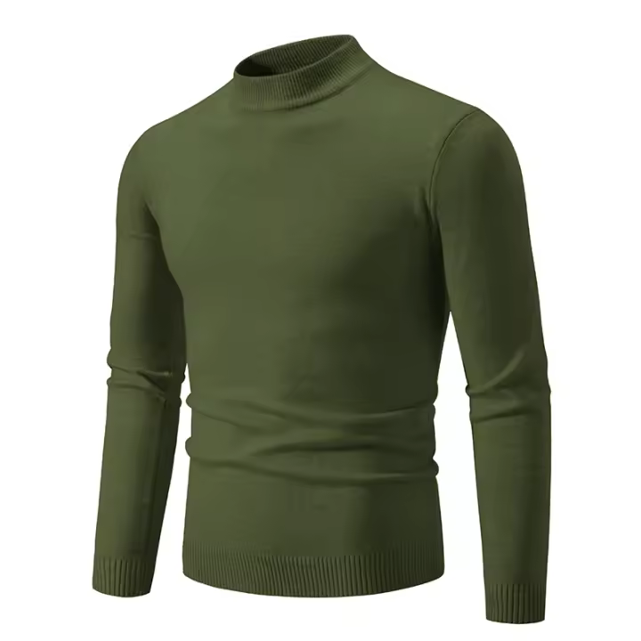 Suéter Casual de Hombre Primavera Moda Básica Sólida Cuello Mock Ajustado Comodidad Tejido de Otoño para Mujeres Material Exterior Viscosa - 1