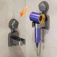 Soporte para secador de pelo con ventosa de plástico, colgador para secador de pelo reutilizable sin perforaciones, ahorro de espacio, montado en la pared, 2 uds. - details 8