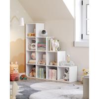 Librería con 10 Cubos, Estantería para Libros con Compartimentos Abiertos, Decoraciones, Fotos, Plantas, Salón, Dormitorio, Estudio, 29 x 129,5 x 129,5 cm, Marrón Rústico - details 32