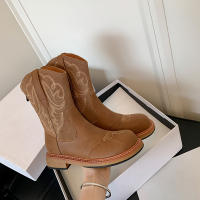 Botas de Vaquero Occidentales Retro Británicas Nuevas Botas Cortas para Mujeres Otoño 2025 - details 21