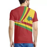 Camiseta de talla grande con estampado 3D de bandera etíope, camiseta de poliéster transpirable para hombre, ropa de playa - details 10