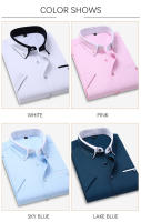 Caumanl-camisa de negocios para hombre, camisa de manga corta con botones, cuello vuelto, informal, ropa de verano, talla europea - details 7