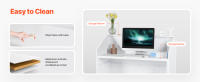 SucceBuy Mostrador de recepción de 46,46 pulgadas, mesa de mostrador frontal rectangular, mostrador de caja de oficina y venta al por menor, para vestíbulo, salón de belleza, blanco - details 4