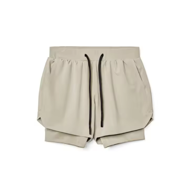 Pantalones cortos deportivos 2 en 1 para hombre, ropa deportiva de doble capa para correr, playa, gimnasio y entrenamiento. - 1