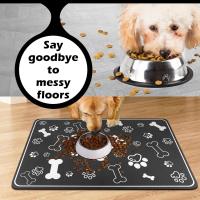 Alfombrilla absorbente rápida para comida de perros y gatos, alfombrilla para perros bebé con soporte de goma, accesorios para mascotas, negro, alfombrilla para suelo de mascotas, gatos, perros, alimentación, prueba de salpicaduras, absorbente y de seca - details 2