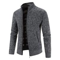 Suéter de punto con cuello abierto para hombre, abrigo de lana con cremallera de Color sólido adelgazante, Top para hombre - details 12