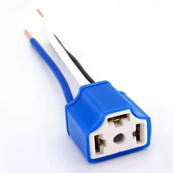 Conector de Faro de cerámica de cola de cerdo hembra H4, adaptador de enchufe de cable de bombilla para coche y camión - 1