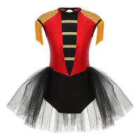Disfraz de mago de maestro de ceremonias de circo para niñas, leotardo de lentejuelas de manga larga, tutú, vestido de juego de rol para fiesta temática de Halloween - details 6