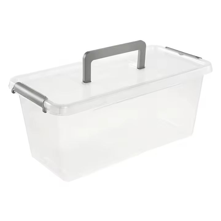Keeeper Caja de Almacenamiento Larissa con Cierre Clip y Asa Transparente 8,35 L - 1