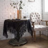 Tela de crochet rectangular gótica Ense negra, funda de toalla de piano, mantel circular, decoración de escritorio - details 4