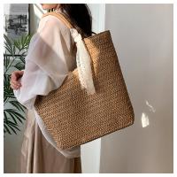 Bolso de hombro tejido hecho a mano Vintage para playa para mujer, bolsas de compras de rafia y ratán, bolsos bohemios para mujer, bolsos informales para viajes y vacaciones de verano - details 9