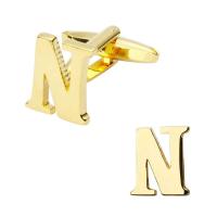 Gemelos de latón pulido a mano para hombre, joyería de alta calidad, chapado en oro, A-Z, 26 letras, moderno, nuevo - details 13