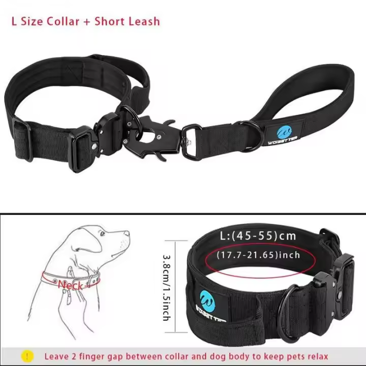 Collar táctico Perro, Conjunto de Correa, mango Militar, puede durante, Nailon, accesorios entrenamiento caminar para mascotas - 1
