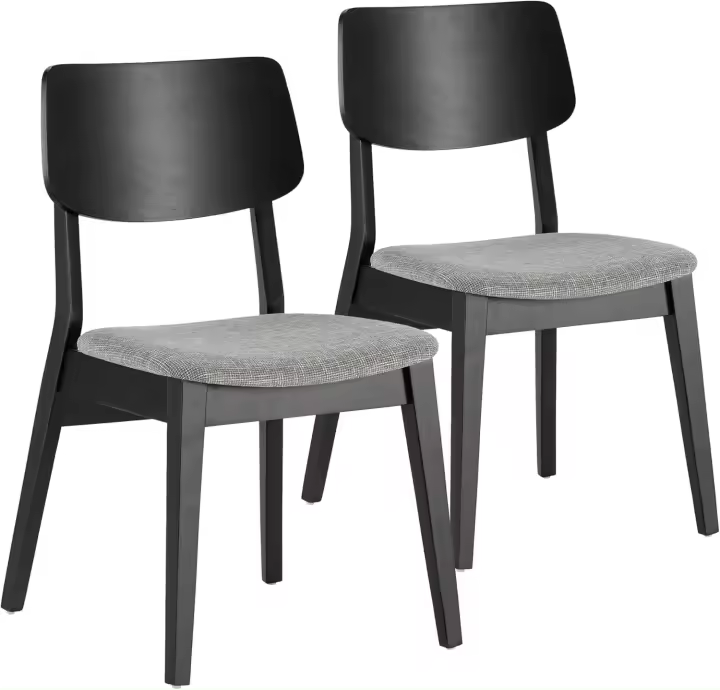 Pack 2 sillas Susi Color Nogal, Madera Maciza, 49 cm (Ancho) 52 cm (Profundo) 82 cm (Alto) - 1
