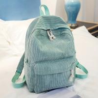 Mochila Casual de Pana para Mujer - Correas Ajustables, Cierre Antirrobo, Color Sólido, Gran Capacidad, Bandolera Cómoda - details 4