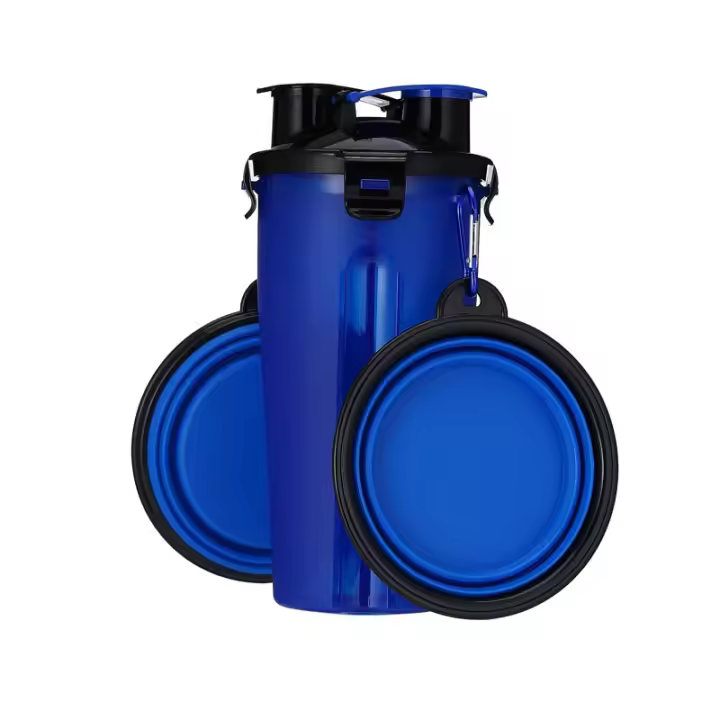 Taza de comida de agua de doble uso para mascotas, botella portátil para beber, tazón de comida plegable para perros, tazón de alimentación duradero para exteriores, tazón multifunción - 1