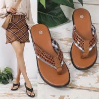 Women Snakeskin Print Toe Post Sandals Color Solid Slip On Platform Shoes Casual & Beach Summer Shoes - details 3