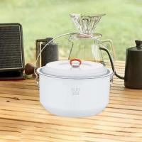 Hanging Pot Stainless Steel Camping Pot 4 L Folded Handle Lightweight Camp Stockpot with Lid Cover for Beach Travel Explorers