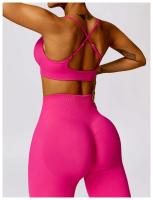 Campana de yoga para mujer - Pantalones deportivos transpirables para correr en gimnasio ajustados con cintura alta y salto de cadera - details 20