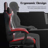Silla de Oficina Silla Gaming con Reposapies Silla Ergonómica con Ruedas Silla Ordenador Ajustable Silla con Soporte Lumbar Capacidad MAX 136 KG Rojo - details 5