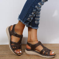Sandalias cruzadas retro para mujer, zapatos cómodos con parte inferior de cuña suave y ligera, Moda Primavera - details 5