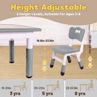 Juego de Mesa y 2 sillas para niños, Altura Ajustable, Juego de Mesa y Silla para niños de 3 a 8 años, fácil de Limpiar, Aprobado por CPC y CE (Juego de 3 Piezas), Color Azul - details 49