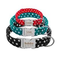 Collar nailon personalizado perro, conjunto correa caminar, placa de identificación para cachorro, ustable, grabado - details 4