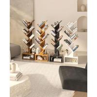 Estantería de árbol, Librería Alta de 6 Niveles Estantería Estrecha de madera con cajones para Sala de Estar, Dormitorio 38×19×112CM Marrón Rústico HBC016H - details 14
